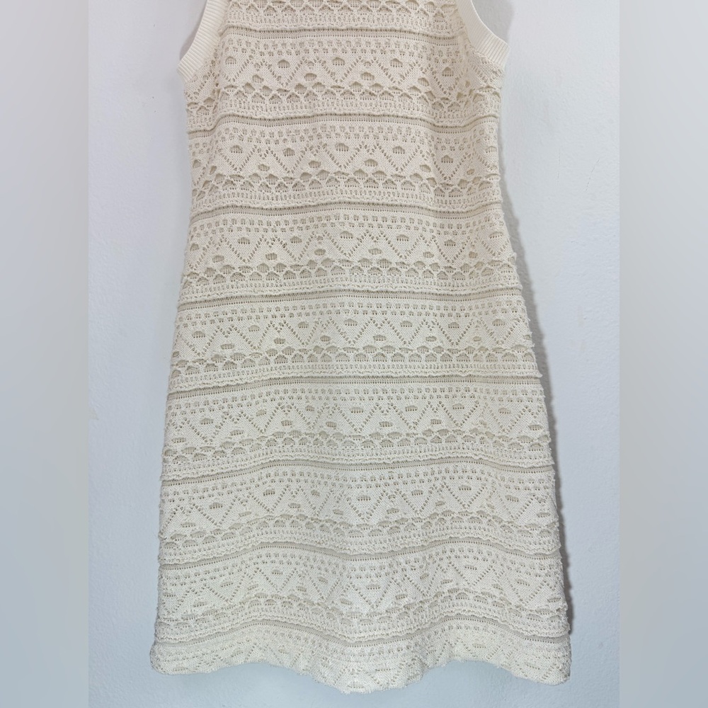 Anthropologie Textured Knit Crochet Sleeveless Mini Dress Size S - Picture 9 of 12